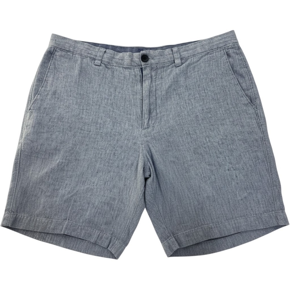 Banana Republic Aiden Shorts Mens 34 Blue‎ Herringbone Slim Fit Flat Front